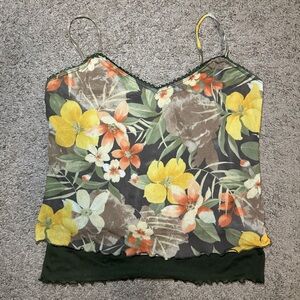 Pretty Good Vintage Floral Camisole in Yellow, Orange, and Green